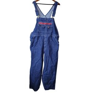 Genuine Dickies Mens Indigo Denim Bib Overalls Large EB713RNB Blue Workwear